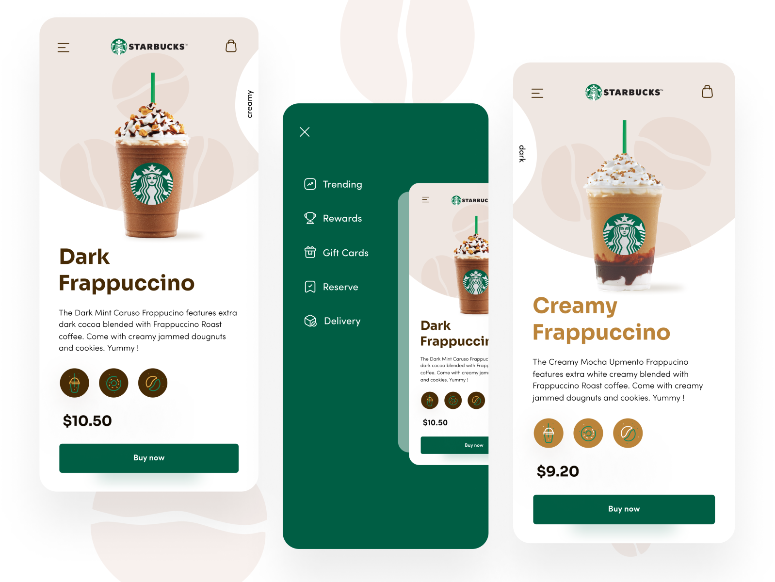 Starbucks frappucino e-commerce app by Benedict Okoye on Dribbble