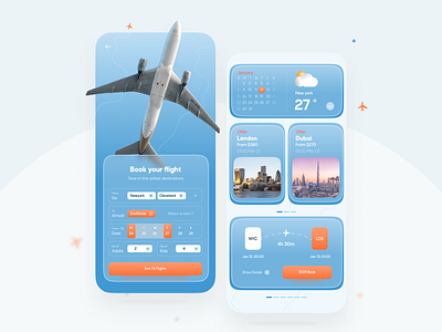 Flight booking app ✈️ app branding design illustration ui ux