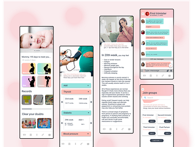Pregnancy section in Fitness application