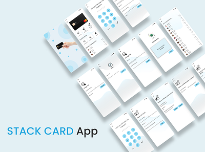 Stack card App blue theme card screens design figma stack card ui user experience user interface ux vector