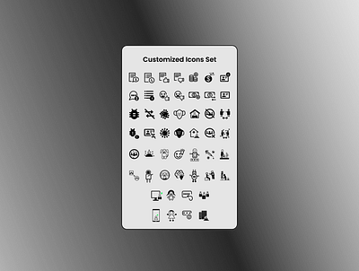 Set of 50 ICONS design figma gray theme icons logo ui user experience user interface ux