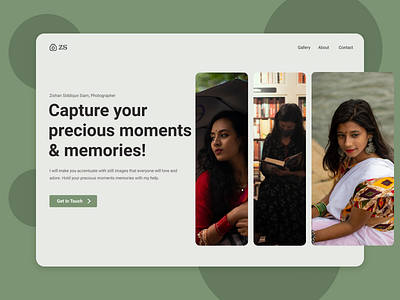 Photographer Portfolio website design design hero section personal website photographer ui web design website