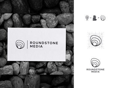 Roundstone Media - Producing entertainment brand identity branding corporative design logo minimalistic vector