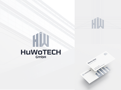 HuWoTECH - Technology company brand identity branding corporative design illustration logo minimalistic vector