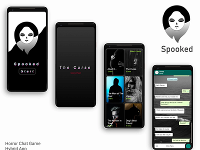 Spooked - Android / iOS Horror Mobile Chat Game design game illustration ui ux