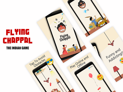 Flying Chappal - Indian Game Developed on Unity design game illustration ui