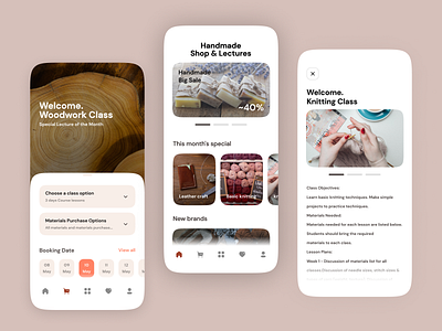 Mobile Design - "Handmade
Shop & Lectures" App