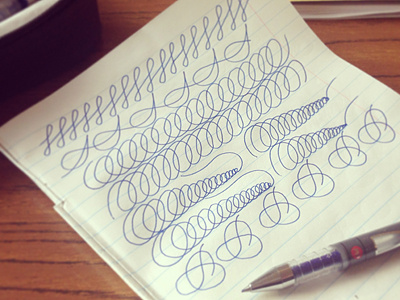 ornamental practice… lines ornamental penmanship