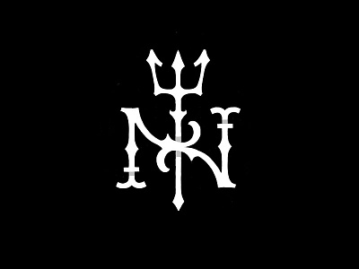 N with trident (concept) logo marks