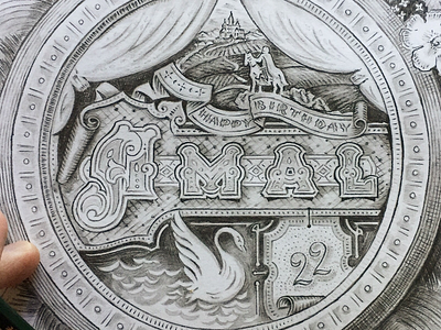Sketches castle lettering mark