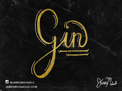 Gin alcohol bar calligraphy chalk gin gold hand lettering lettering script typography