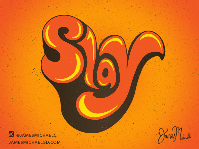 Slay 70s bold design disco funky hand drawn hand lettering lettering orange slay type typography