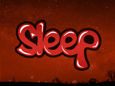 Sleep Dribbble Shot design graffiti hand drawn hand lettering lettering night red sleep sticker type typography vector