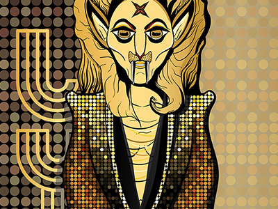 Lynx Gild: Panther of the Disco beast character demon design devil disco gold halloween illustration monster scary vector