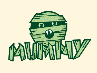 Mummy character design design green halloween hand drawn hand lettering lettering mirror mummy type typography vector