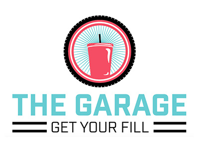 The Garage alcohol brand identity branding car daiquiri garage illustration logo design mark tire type vector
