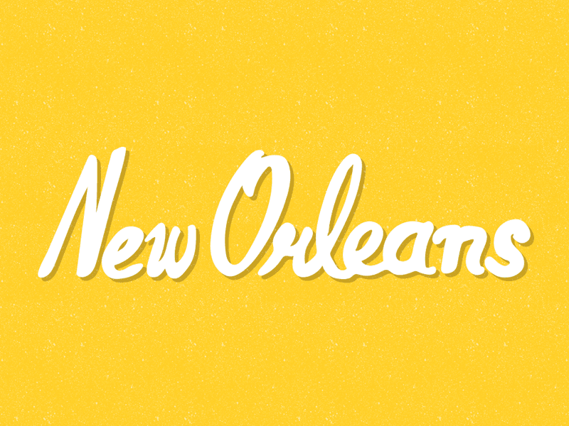 New Orleans flat hand drawn illustration ink lettering ligature mardi gras new orleans nola script type typography