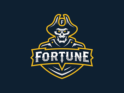 Fortune branding fortune logo mascot pirate skeleton