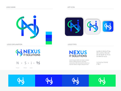 Nexus IT Solution branding creative logo design design icon logo logo design logomark vector