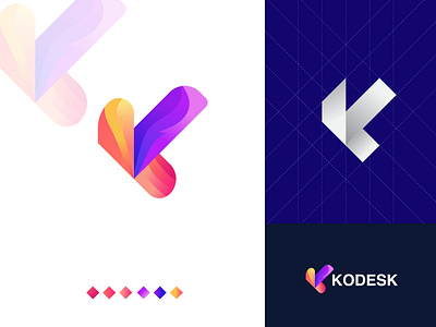 Kodesk Logo Design branding creative logo design design icon logo logo design logomark vector