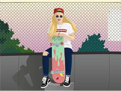 Ninon ☾ draw drawing illustration illustrator skate skating