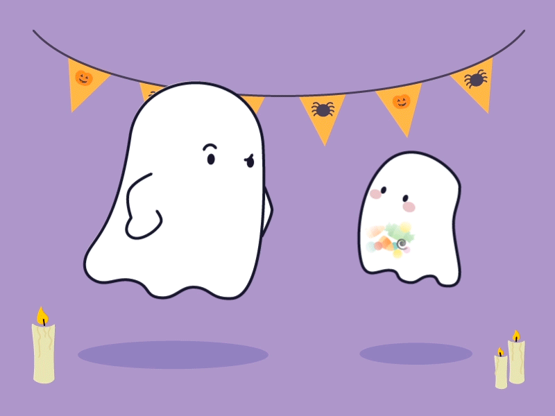 It's not me, I swear 🍭 after effect animation candy character design ghost halloween illustration illustrator