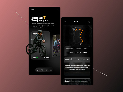 Tour De Tunjungan. 3d animation app application bike branding design framer graphic design health icon logo motion graphics race road sport strong ui ux vector