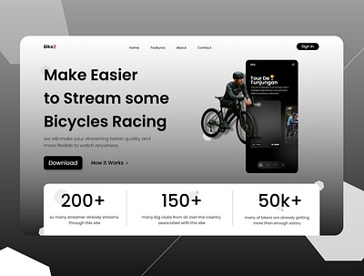 BikeZ makes you more comfy to watch cycling comptetions. 3d animation becycle black branding competition design graphic design illustration logo racing sport ui ux vector white
