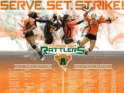 FAMU Volleyball Schedule Poster graphics photoshop sports design