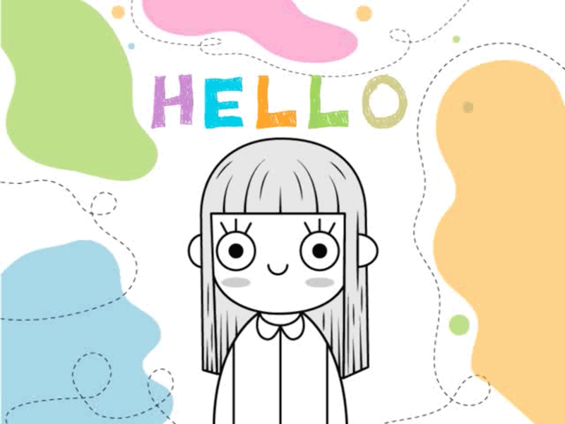HELLO! animation character child gif graphic design hello illustration vector