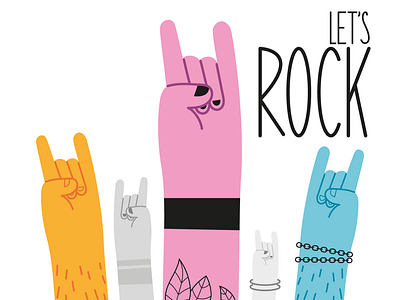 ROCK!!! character design graphic design hand illustration music rock vector