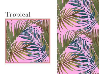 Tropical pattern design graphic design illustration palm pattern textile tropical watercolor