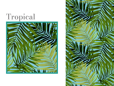 Tropical Pattern design graphic design illustration palm pattern textile tropical watercolor