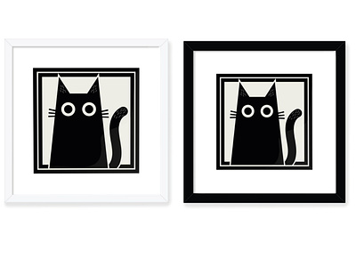 Wall Decor Cat cat decor design graphic design home illustration mockup