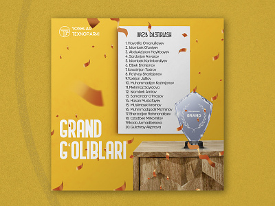 Yoshlar Texnoparki | Web dasturlash Grand g'oliblari coding color design grand graphic design instagram mockup post progarming social media web
