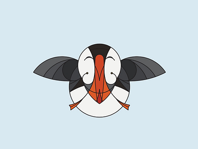 Puffin. bird geometric iceland illustration puffin