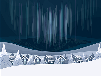 Northern Lights borealis hilfiger illustration lights northern snow
