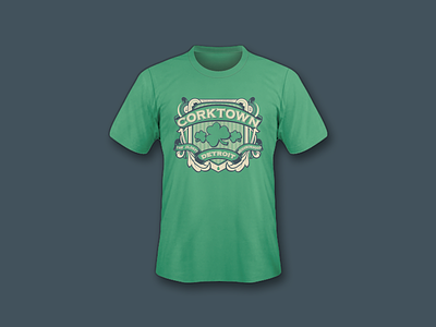 Corktown apparel apparel graphics art black character clean detroit graphic green illustration t shirt typography