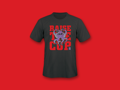 Detroit Red Wings - Raise The Cup apparel graphics art black clean graphic hockey illustration nhl octopus red t shirt typography