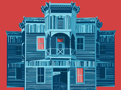 Haunted House Red design graphic design illustration