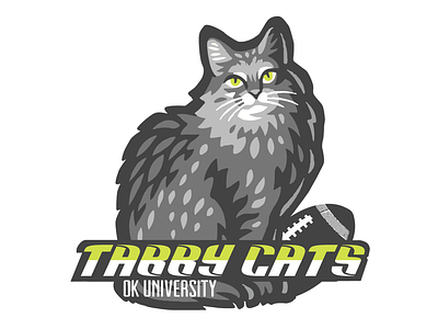 Tabby Cats Football branding design flat football logo graphic design illustration logo minimal sports logo vector