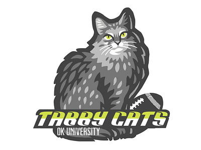 Tabby Cats Football branding design flat football logo graphic design illustration logo minimal sports logo vector