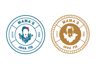 Mama's Java Fix branding coffee coffeeshop design flat graphic design illustration logo minimal vector