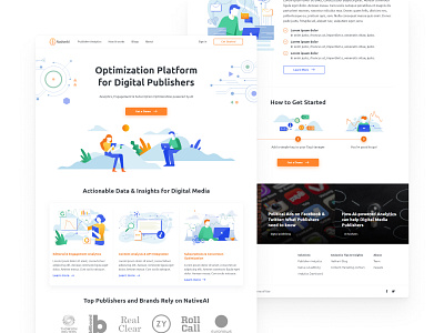 NativeAI Homepage clean creative design illustration illustrations product design redesign site ui uiux ux web webdesign website