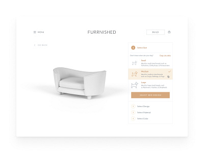 Furrnished - Bed Constructor For Dogs constructor design dogs ecommerce figma redesign site steps store ui uiux ux web white