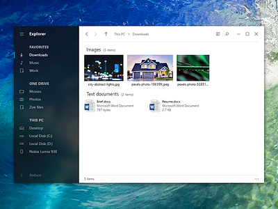 Windows 10 Explorer - redesign concept