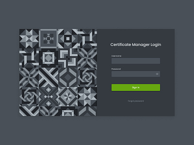 Certificate Management System Login dark login redesign ui uiux ux web webapp