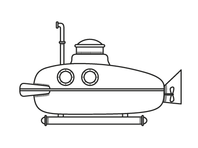 Submarine illustration monoline submarine team zissou