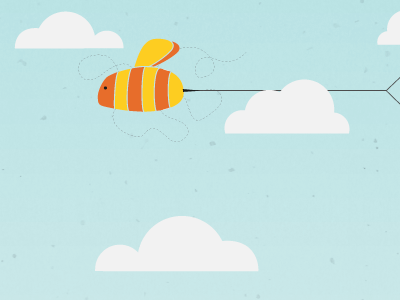 Bee bee clouds illustration