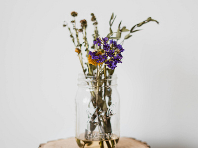 photo of a jar of flowers